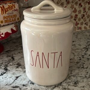 Rae Dunn Santa White Ceramic Jar